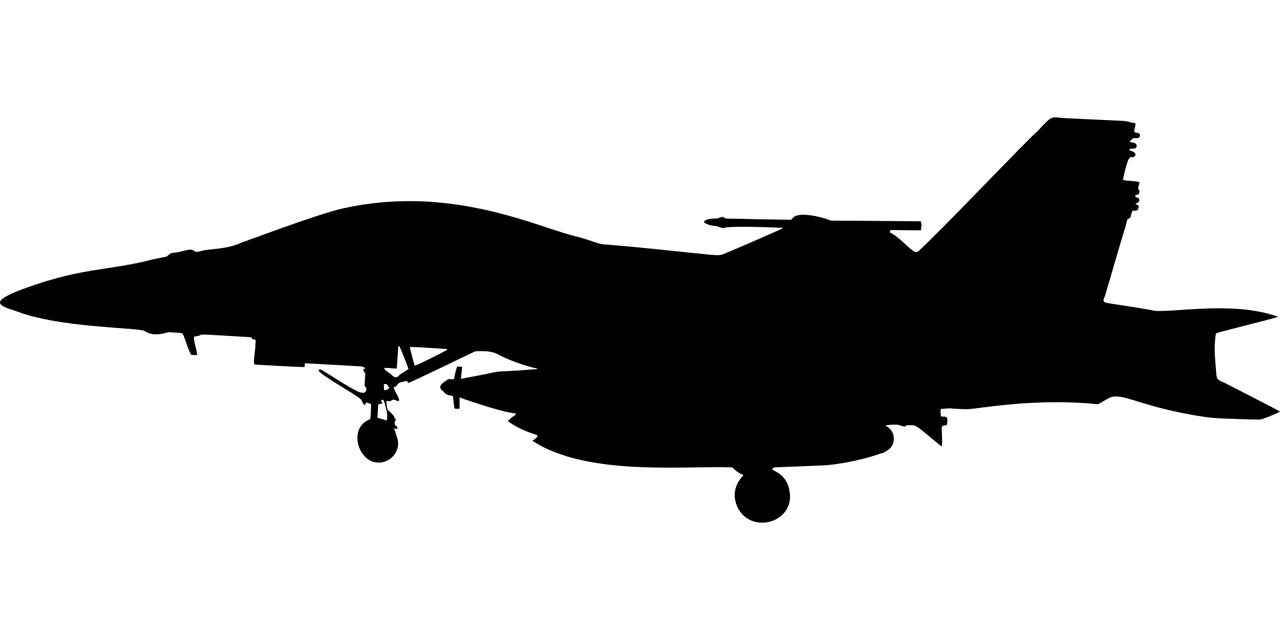 Black Military Transport Aircraft Side View Silhouette Transparent Background PNG Image