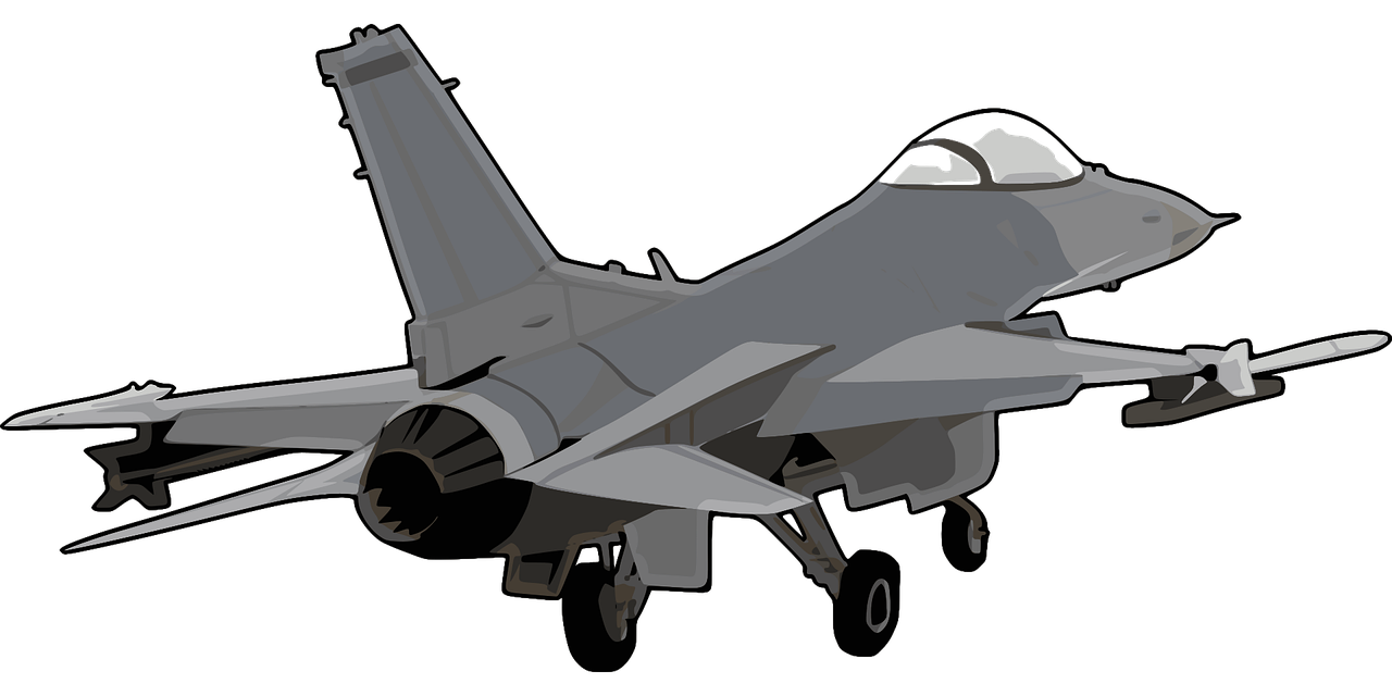 Gray Fighter Jet With External Fuel Tanks Side View Transparent Background PNG Image