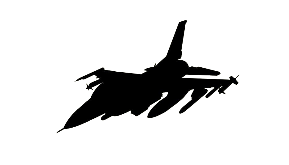 Black Silhouette Pair Of Fighter Jets In Flight Transparent Background PNG Image