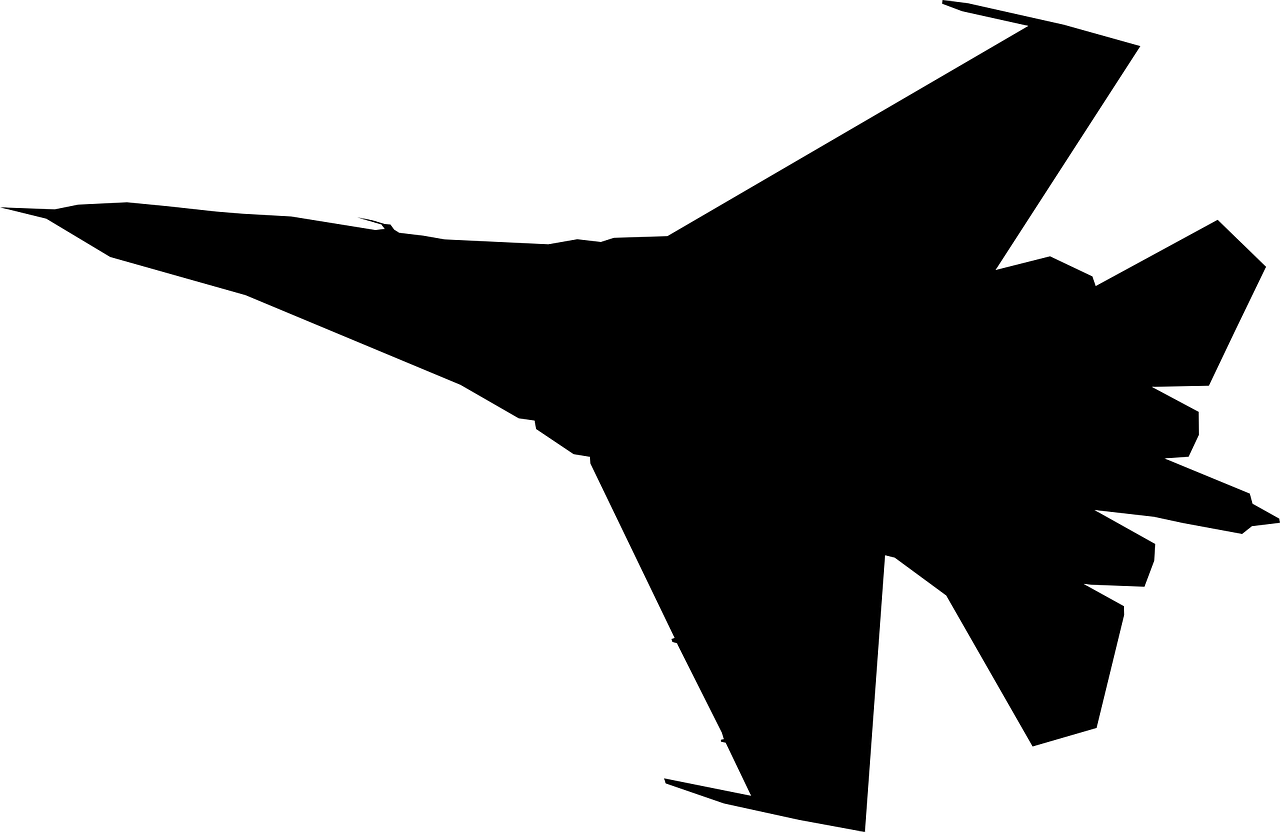 Black Stealth Fighter Jet Top View Silhouette Transparent Background PNG Image