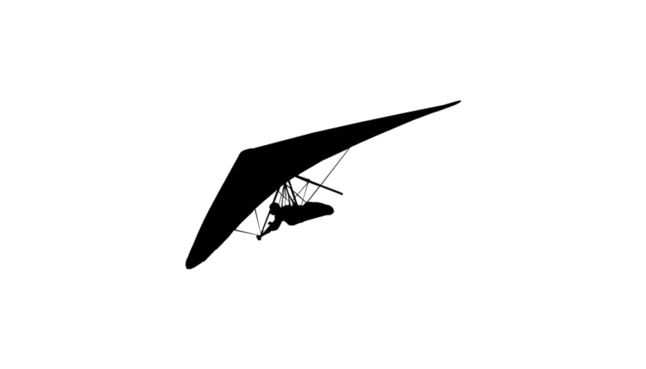 Black Hang Glider Pilot Flying Silhouette Transparent PNG Hang Glider Art