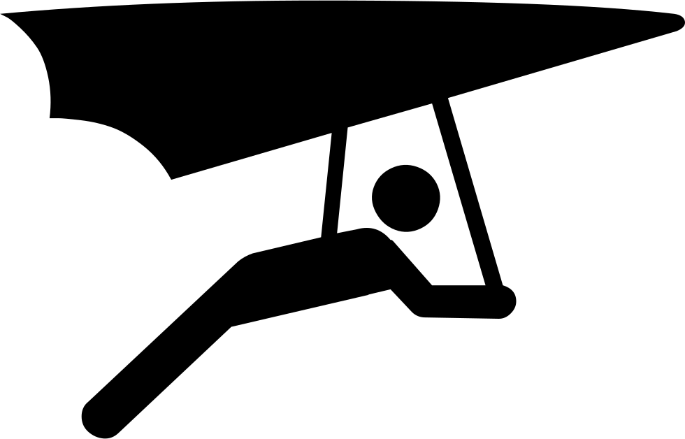 Black Hang Glider Pilot Silhouette In Flight PNG Hang Gliding Silhouette