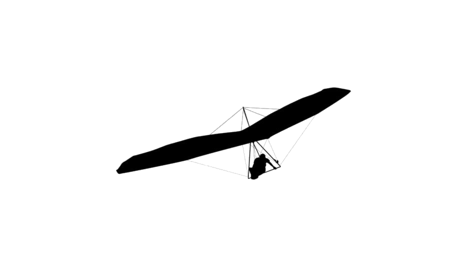 Black Hang Glider With Pilot Silhouette PNG Hang Gliding Graphic