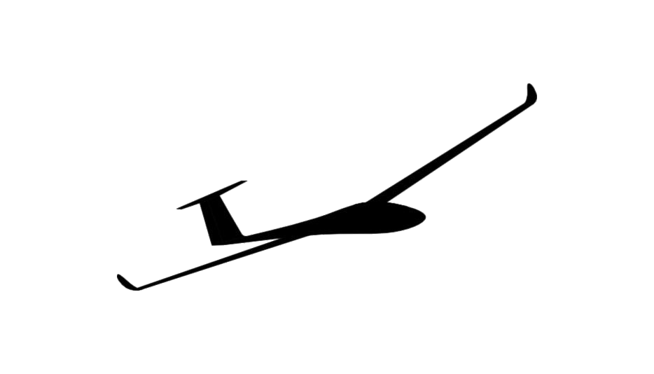 Black Long Wing Sailplane Silhouette Transparent PNG Glider Graphic