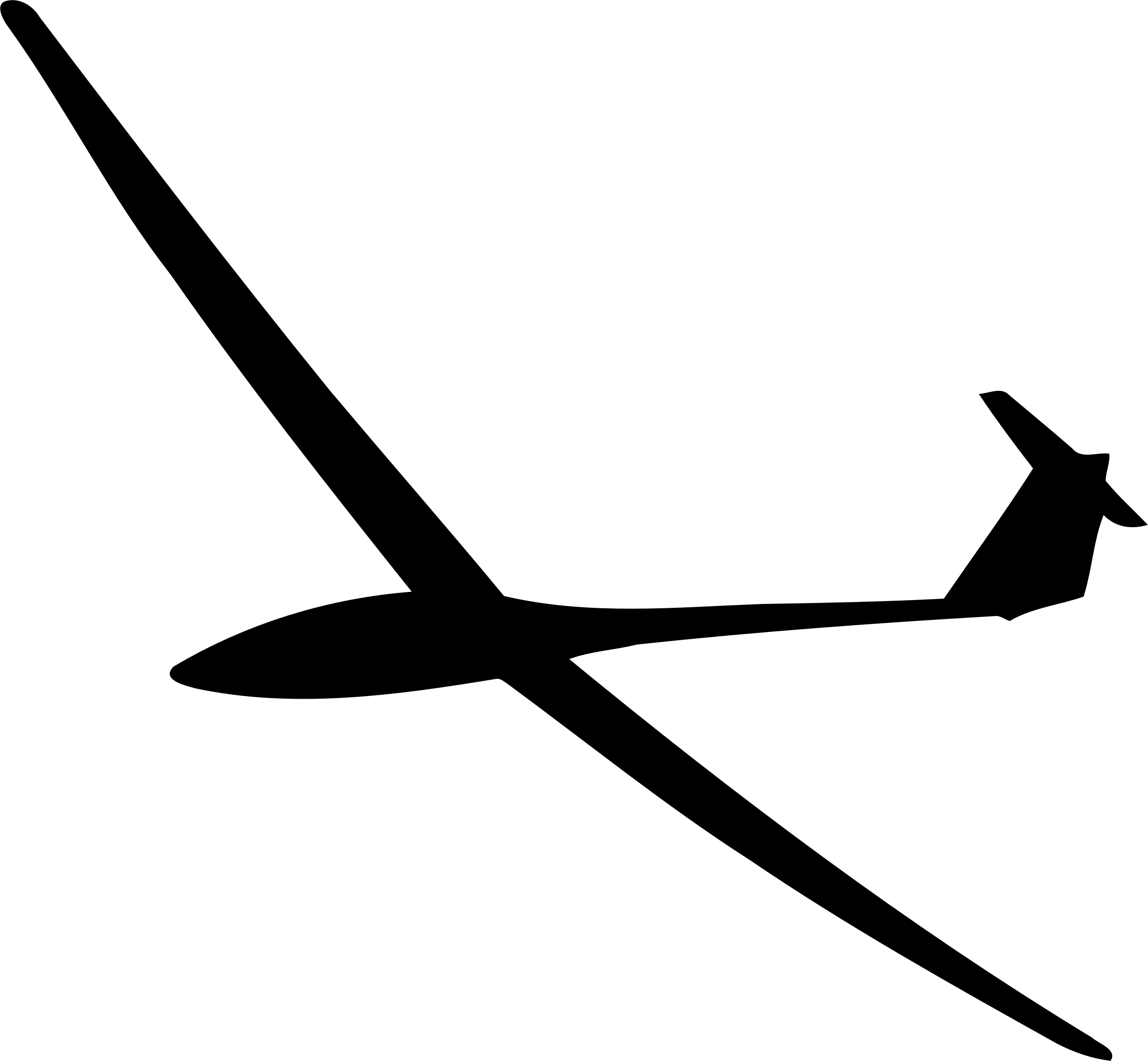 Black Sailplane Glider Silhouette Side View PNG Glider Silhouette