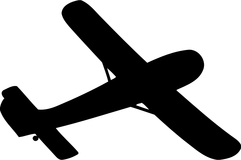 Black Small Airplane Top View Silhouette PNG Airplane Silhouette