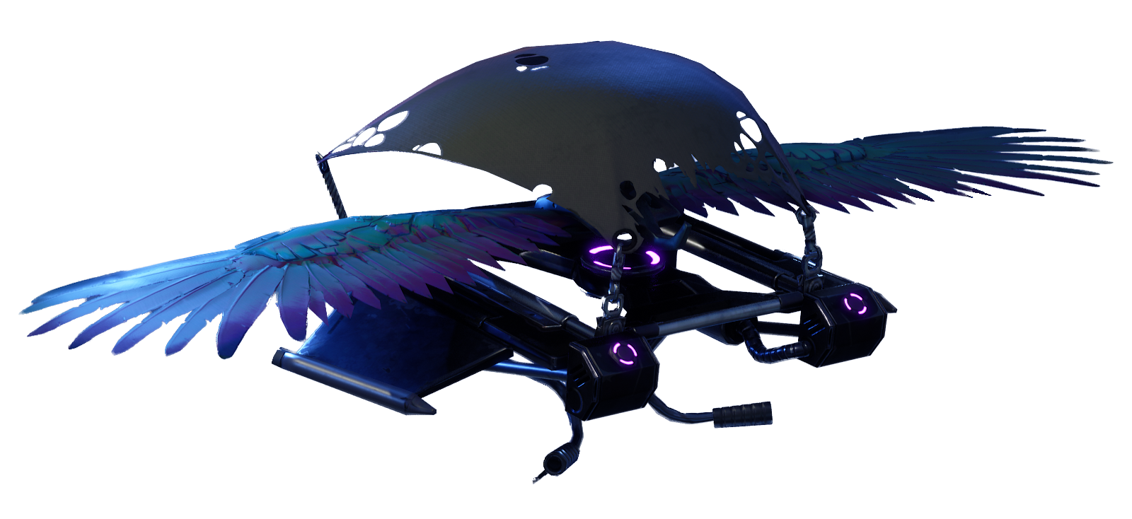 Blue Fantasy Powered Glider With Feather Wings PNG Fantasy Aircraft Artwork