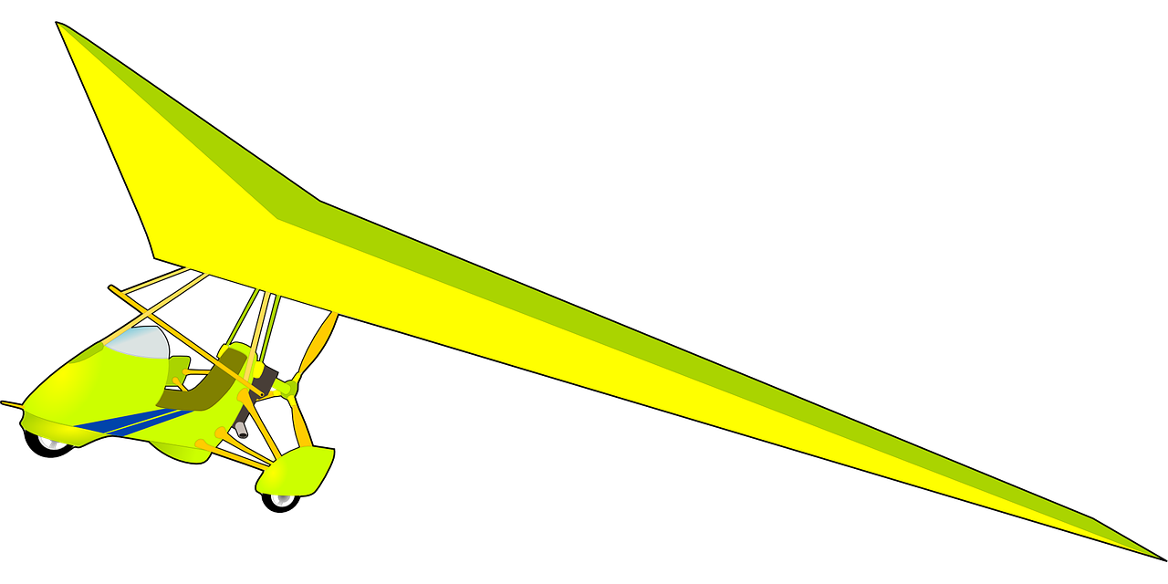 Lime Green Powered Hang Glider Trike PNG Ultralight Glider Clipart