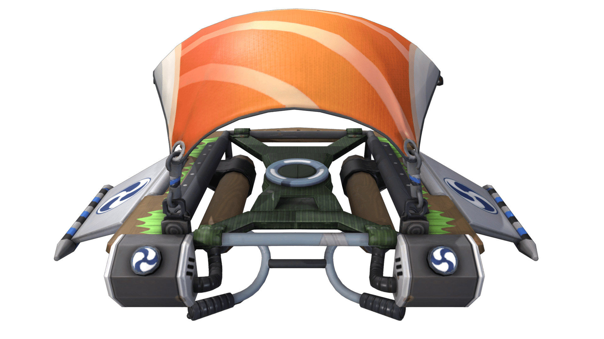 Orange Powered Paraglider Trike Front View Transparent PNG Paramotor Image