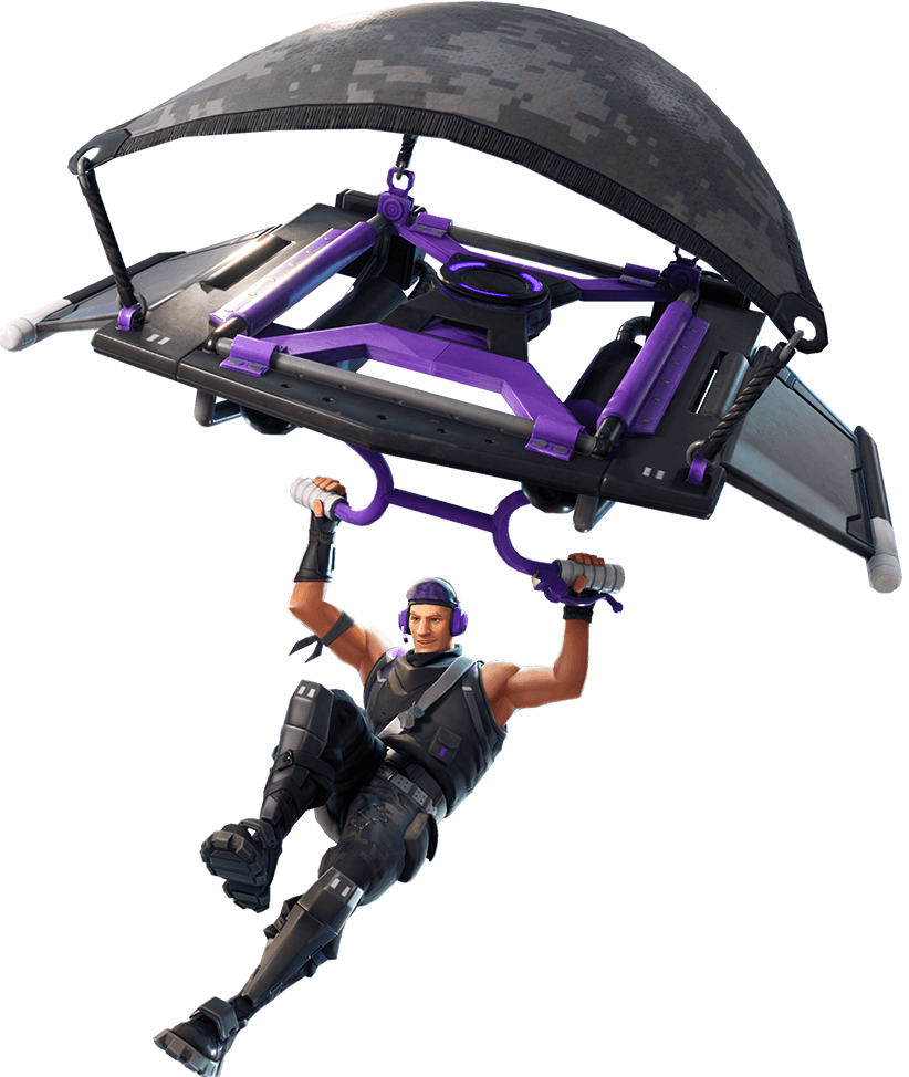 Pilot Flying Purple Powered Paraglider PNG Paramotor Clipart