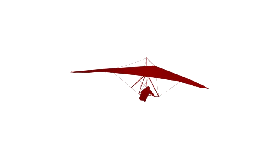 Red Hang Glider With Pilot In Flight PNG Hang Glider Illustration