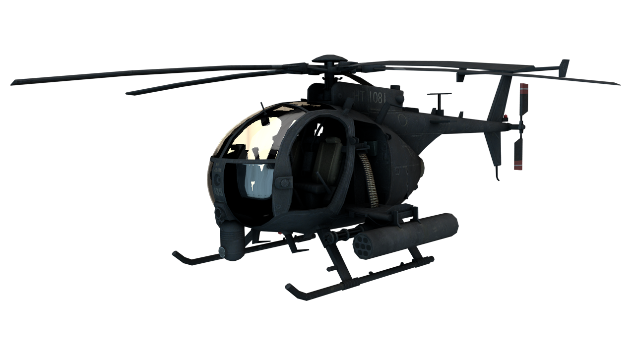 Black Armed Military Helicopter Side View Transparent Background PNG Image