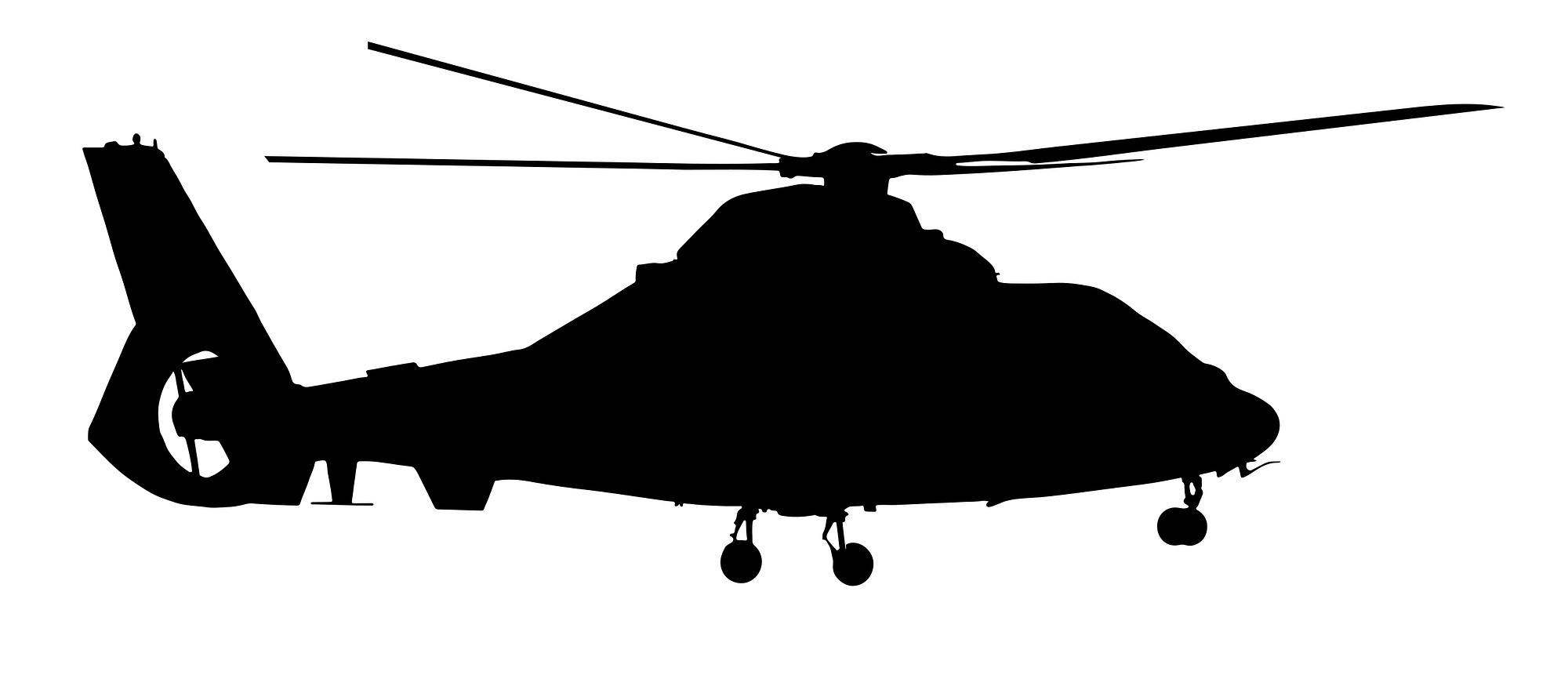 Black Chinook Heavy Lift Helicopter Silhouette Transparent PNG Silhouette Image