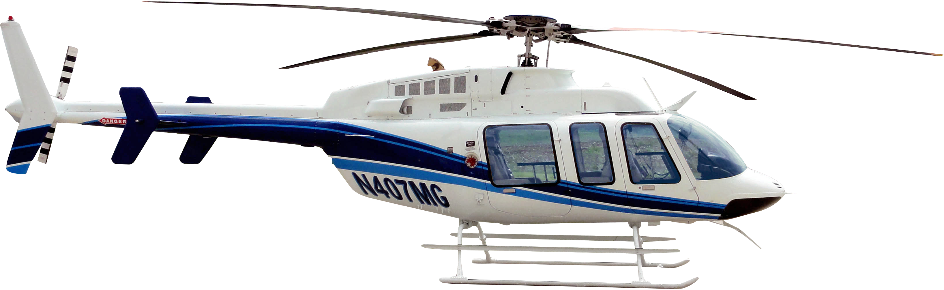 Blue White Executive Helicopter Side View Transparent PNG Helicopter Art