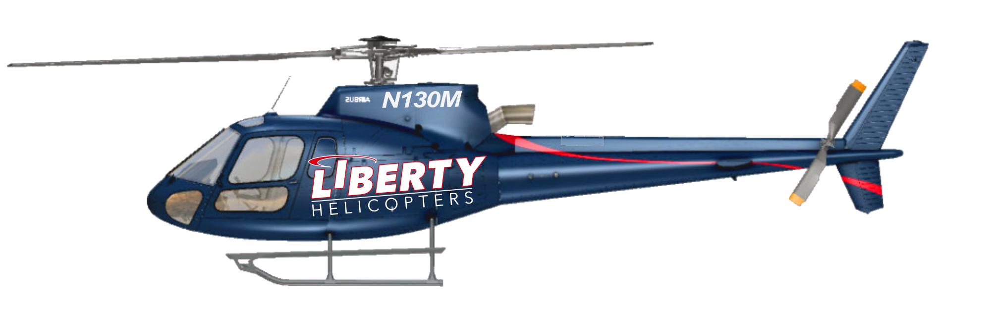 Blue White Liberty Rescue Helicopter In Flight PNG Aircraft Image