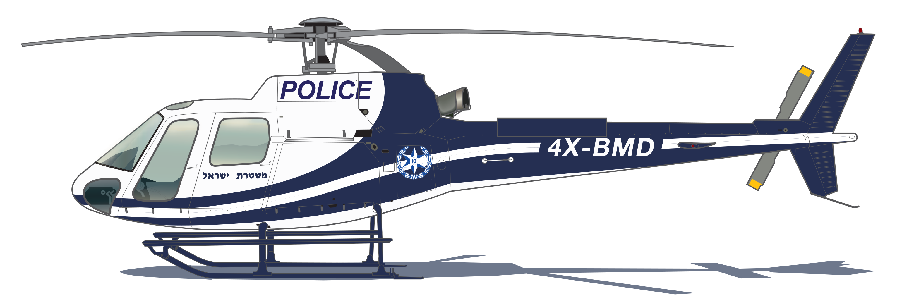 Blue White Police Helicopter Side View Transparent PNG Police Aircraft