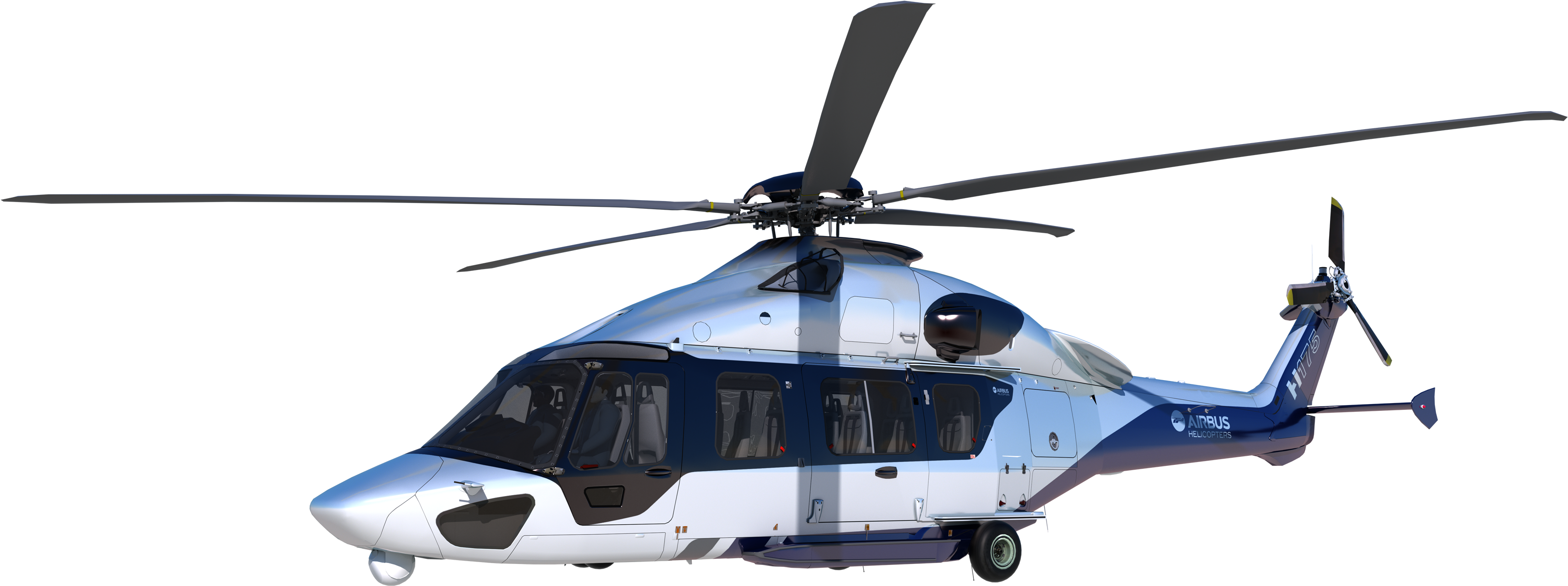 Blue White Rescue Helicopter Flying Side View PNG Emergency Helicopter Clipart