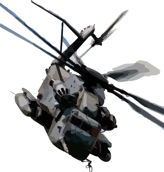 Gray Apache Helicopter With Spinning Rotor Blades Transparent PNG Artwork
