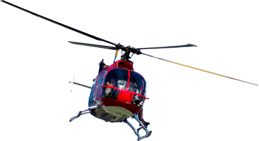 Red Blue Rescue Helicopter With Landing Skids Transparent PNG Clipart
