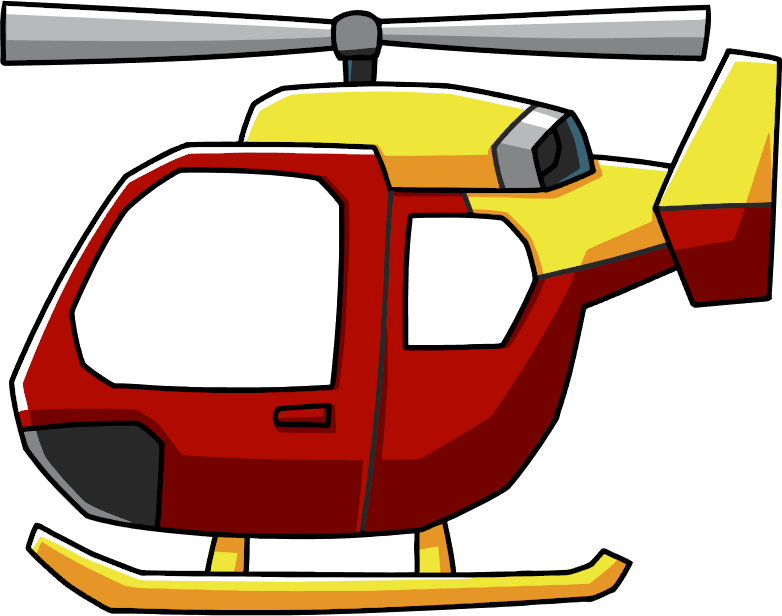 Red Yellow Cartoon Helicopter Side View Kids Helicopter PNG Clipart