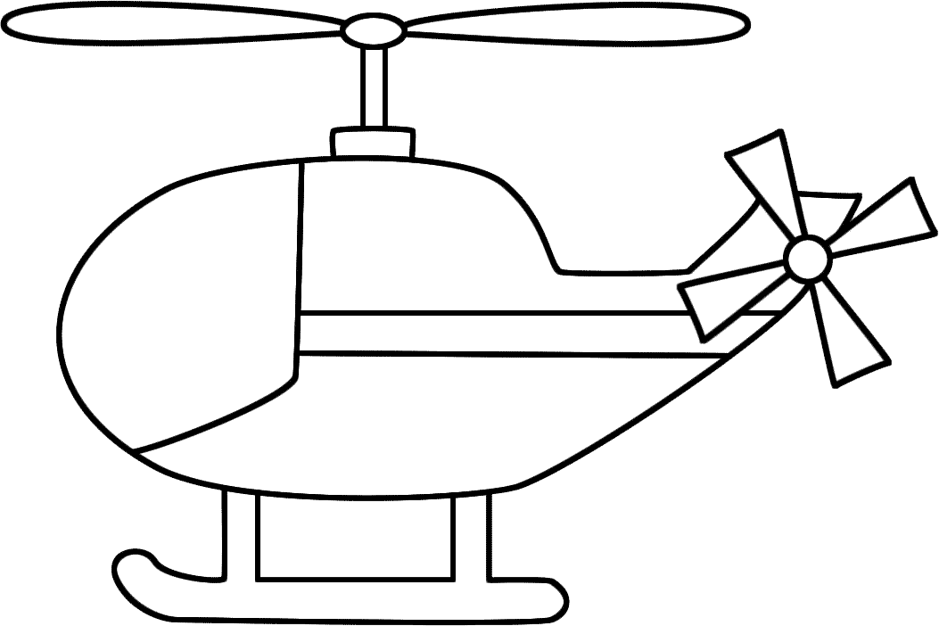 Simple Black Helicopter Outline Drawing Helicopter PNG Line Art