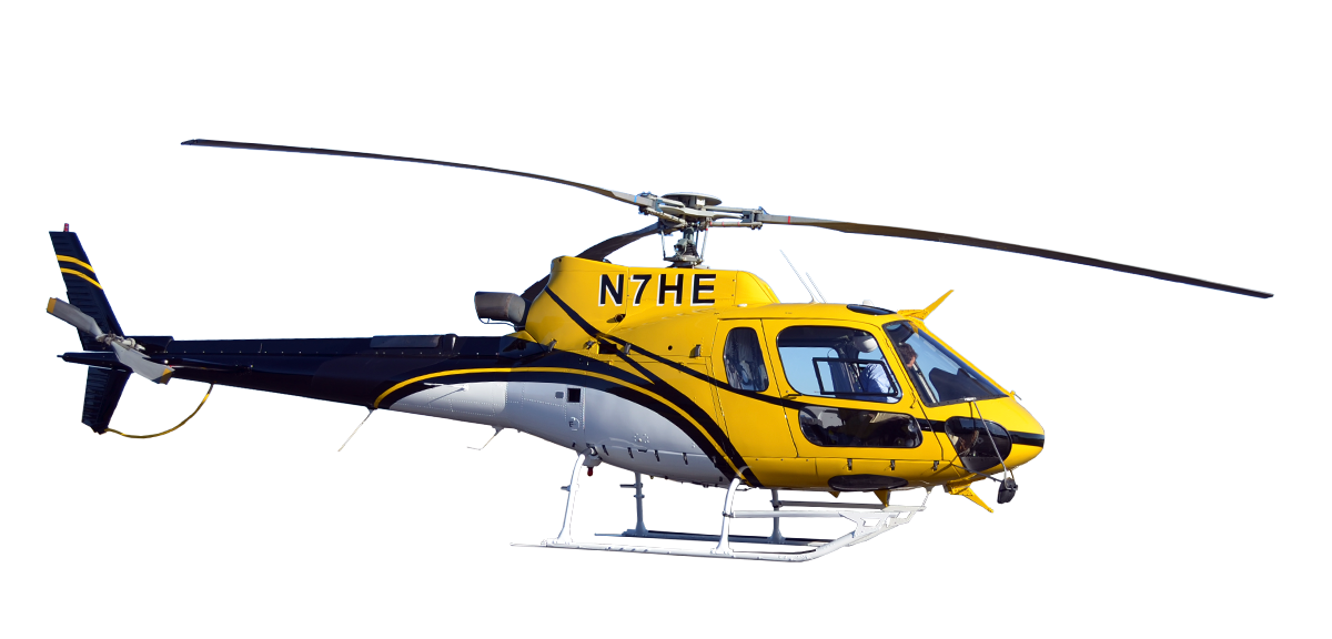 Yellow Blue Police Helicopter With Landing Skids Transparent PNG Graphic
