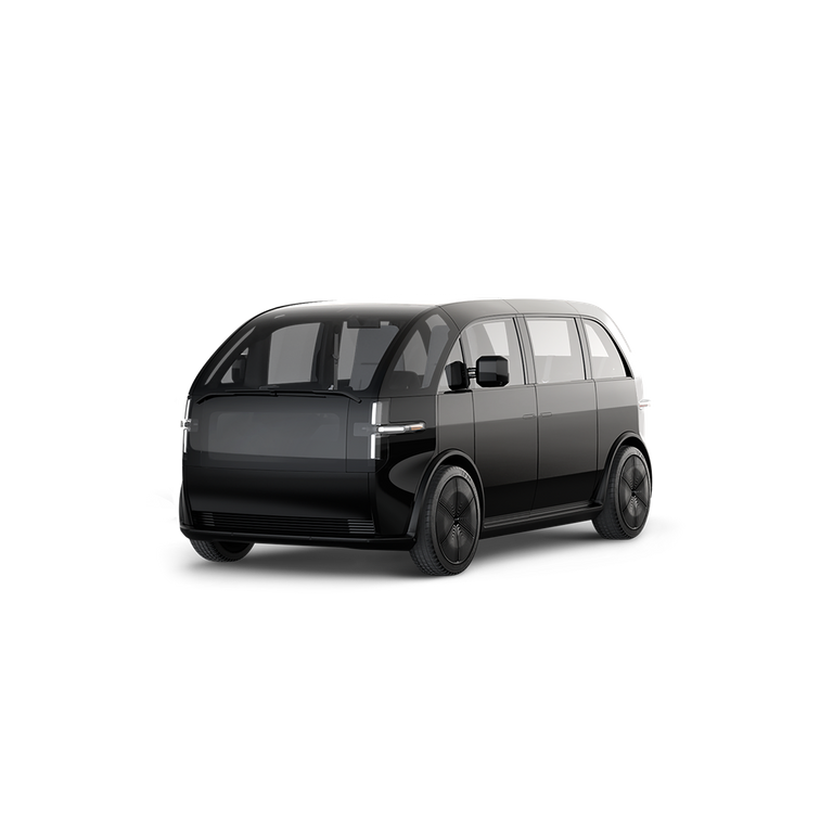 Black Mini Electric City Car Side View PNG Compact Car Graphic