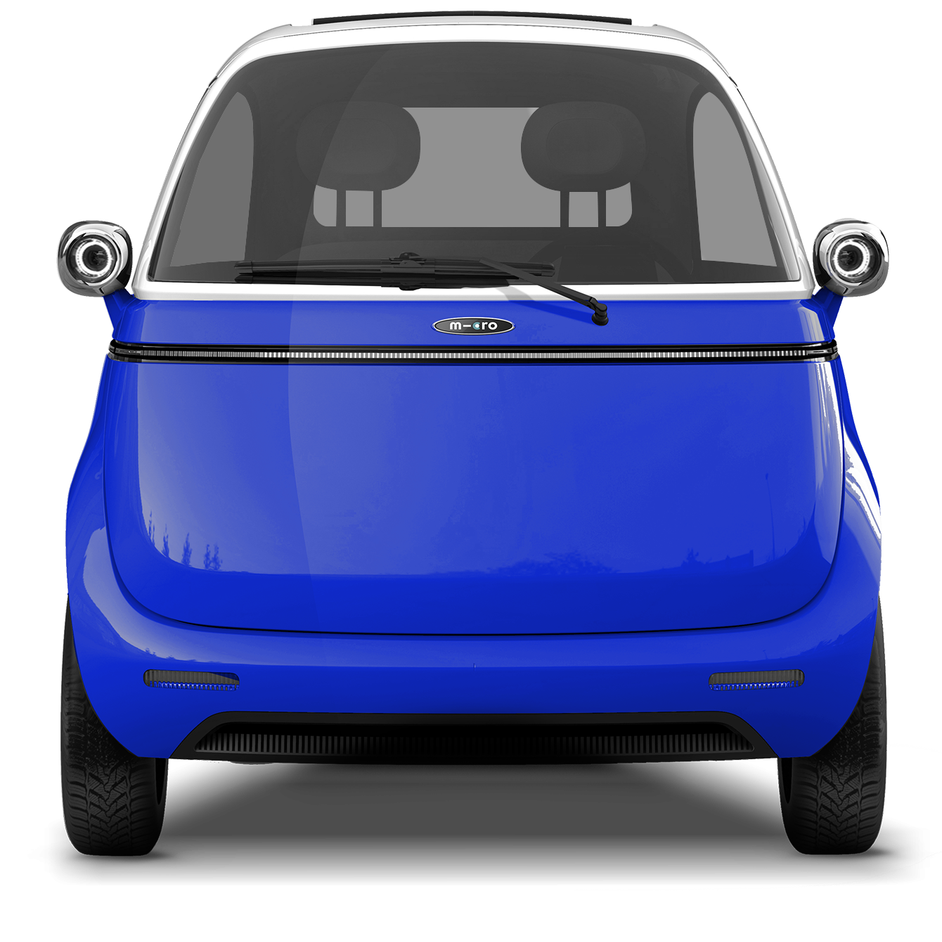 Blue Compact Electric Car Front View PNG City Vehicle Clipart