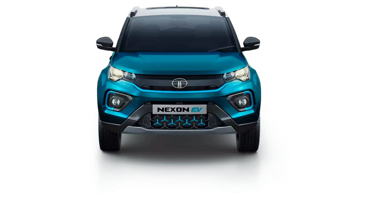 Blue Compact Electric SUV Front View Transparent PNG SUV Graphic