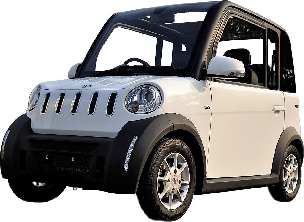 Cream White Compact Electric City Car Electric Car PNG Image