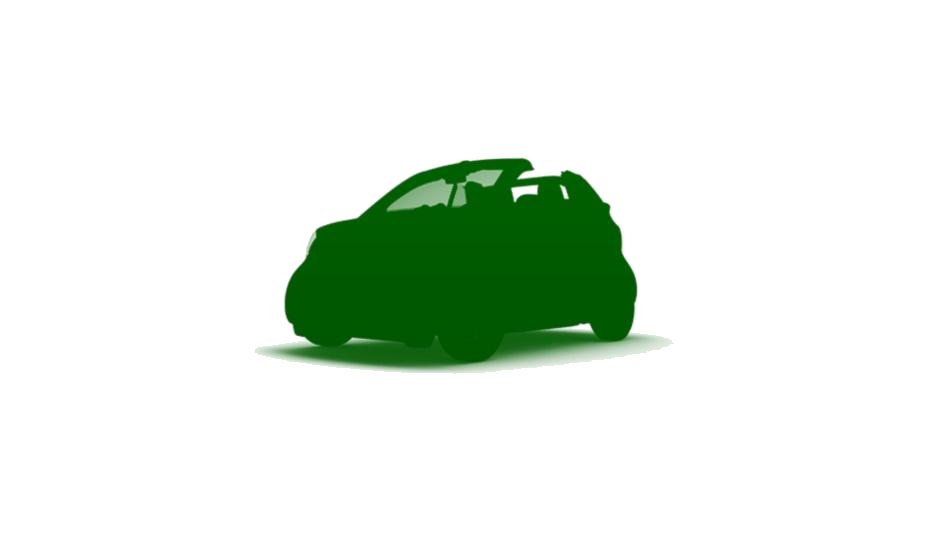 Green Electric Car Silhouette Side View PNG Vehicle Silhouette
