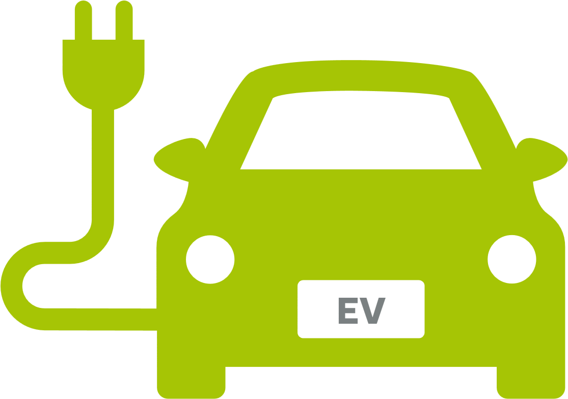 Lime Green Electric Car With Plug Outline Icon PNG Electric Car Symbol