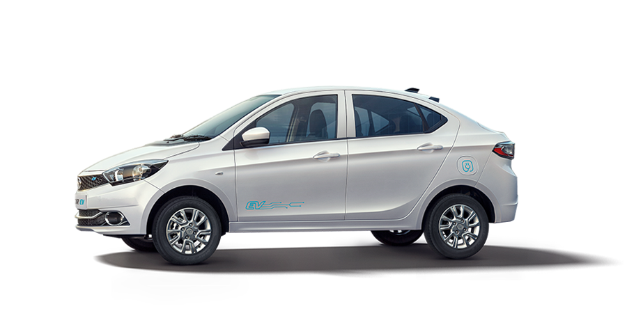 Silver Electric Sedan Front Side View PNG Electric Car Illustration