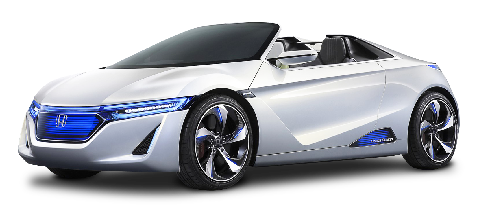Silver Convertible Concept Car, Blue Headlights