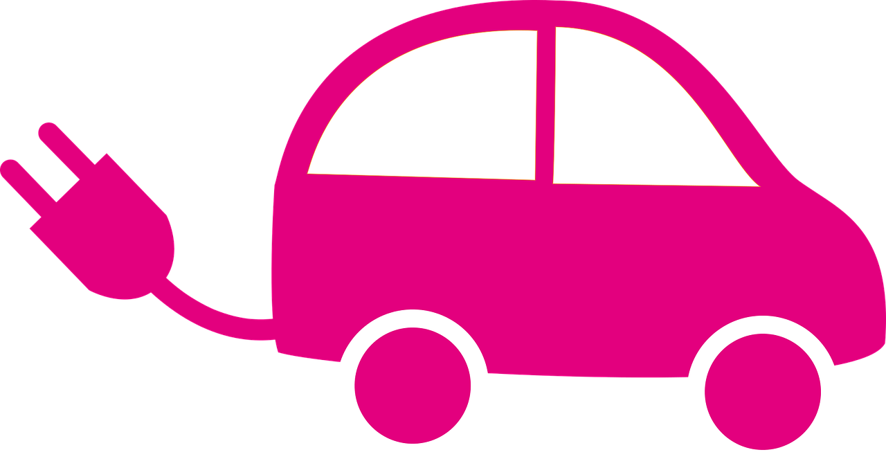 White Electric Hatchback With Home Charging Cable PNG Electric Vehicle Artwork