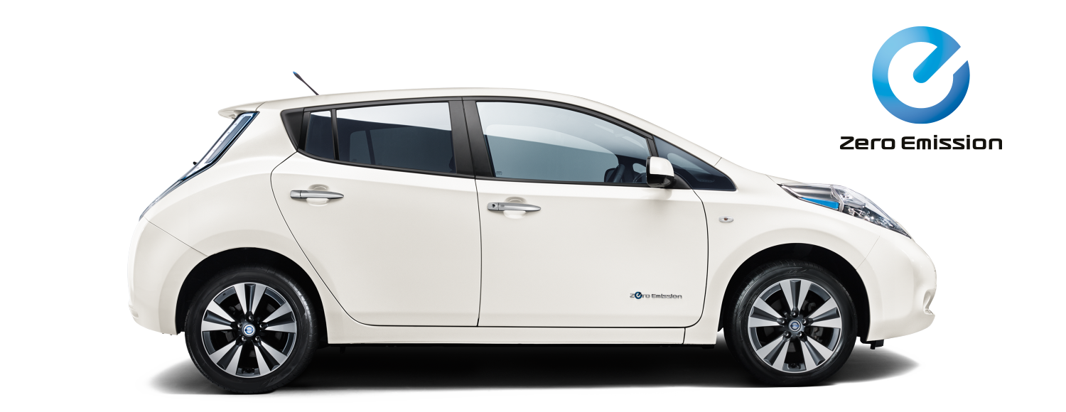 White Electric Minivan Side View With Charging Symbol PNG Electric Car Illustration