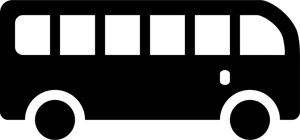 Black City Bus Silhouette With Rounded Windows Transparent PNG Bus Icon