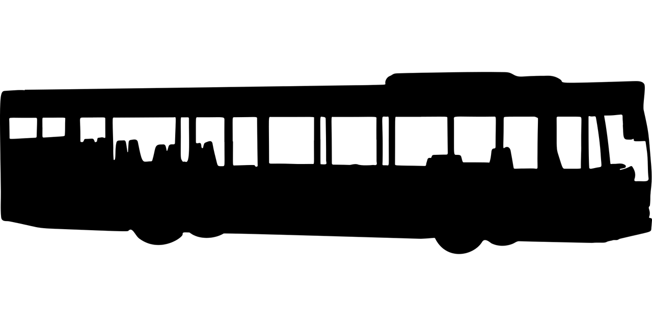 Black City Bus Silhouette With Window Details PNG Bus Silhouette