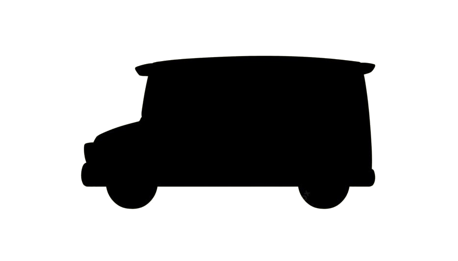 Black Compact Bus Silhouette Side View PNG Vehicle Silhouette