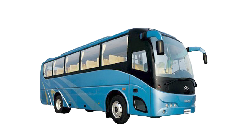 Blue Compact City Transit Bus Side View PNG City Transport Graphic