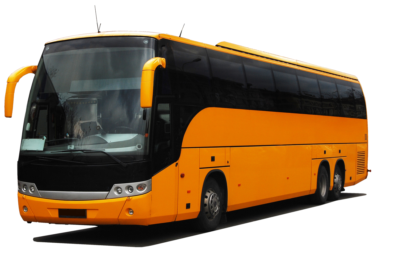 Orange and Black Intercity Coach Bus