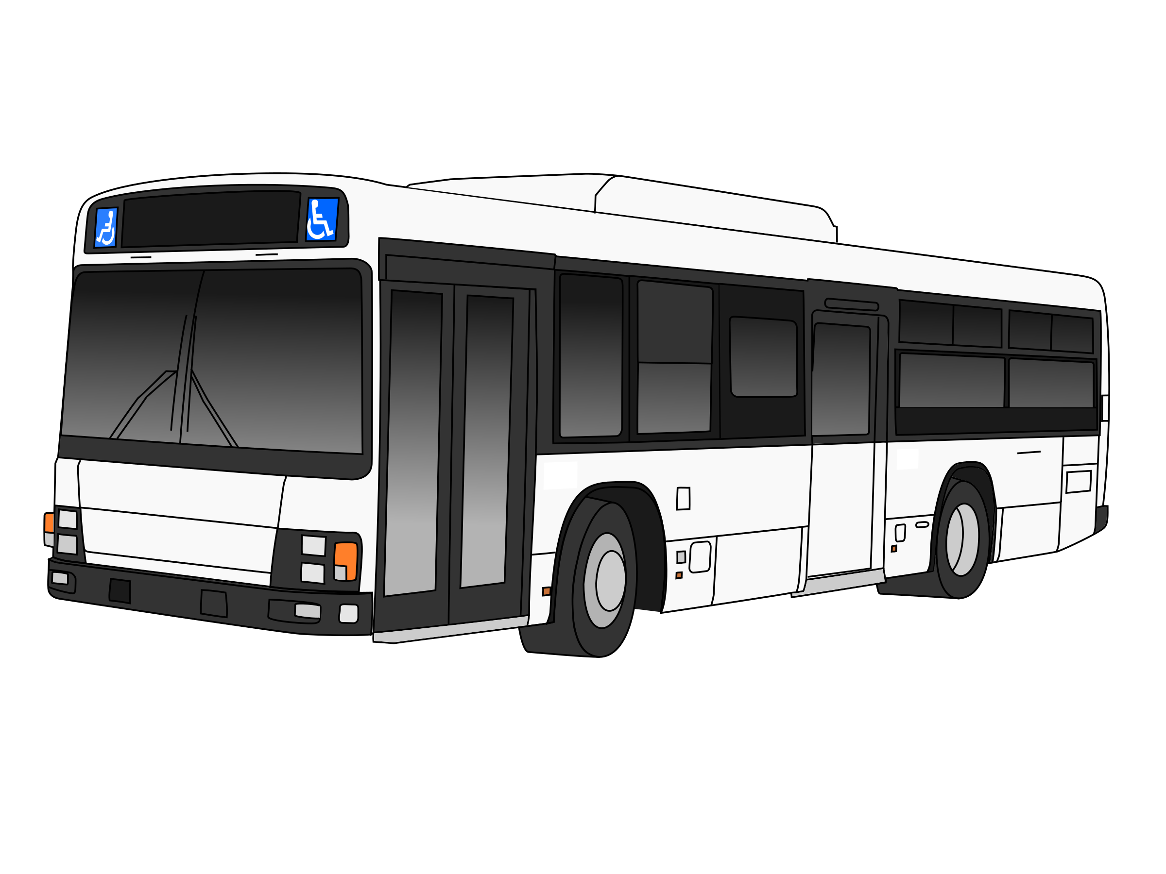 White City Bus with Black Windows