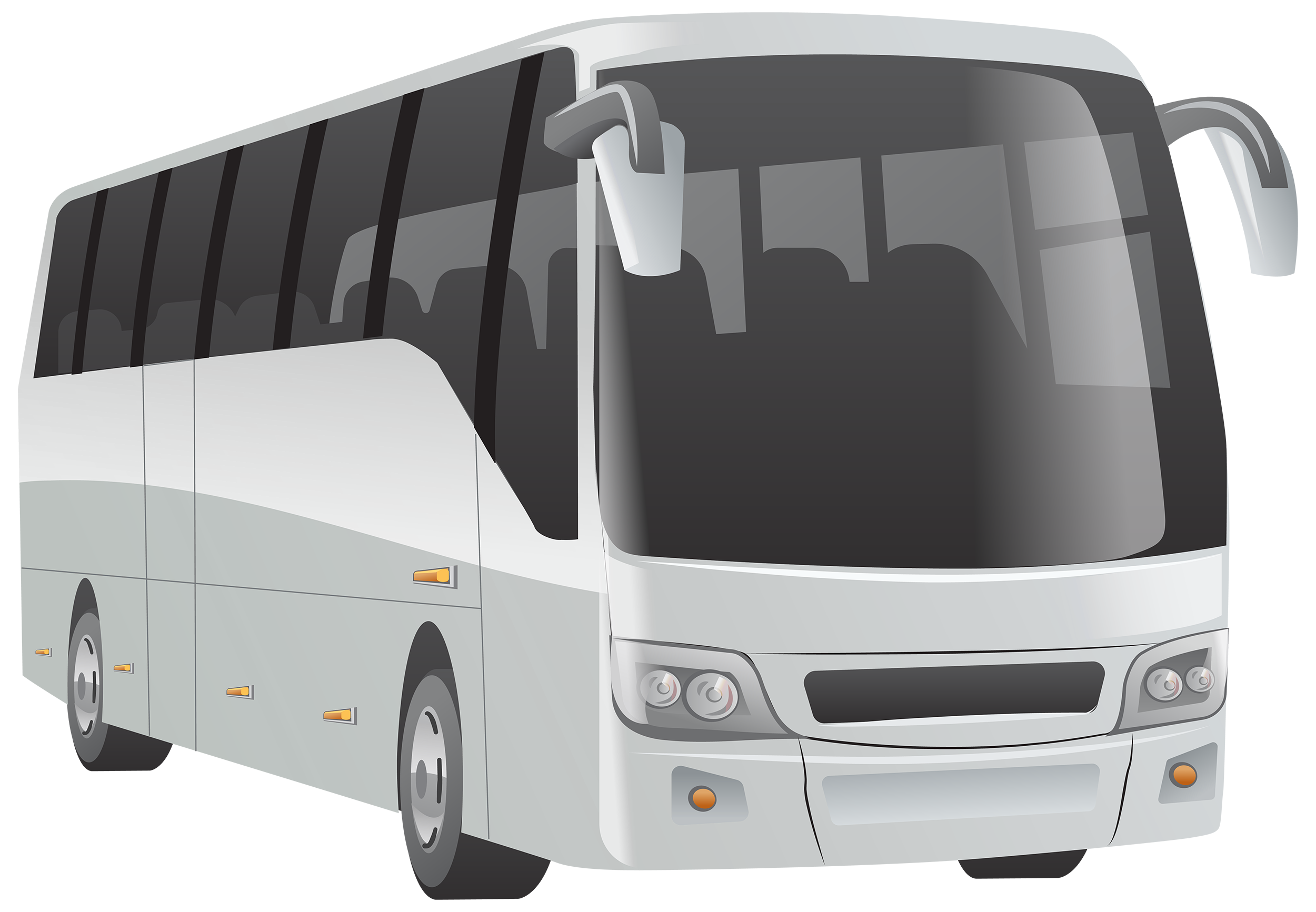 White Gray Passenger Coach Side View Coach Bus PNG Clipart