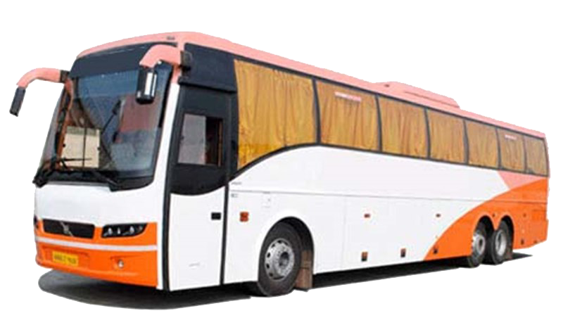 White Orange Intercity Bus Side View Passenger Bus PNG Illustration