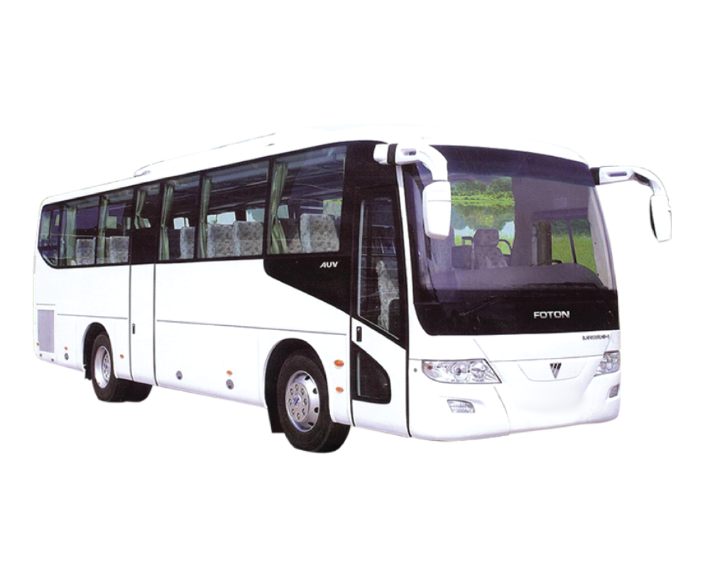 White Purple Public Transit Bus Front Side View PNG Passenger Vehicle Graphic