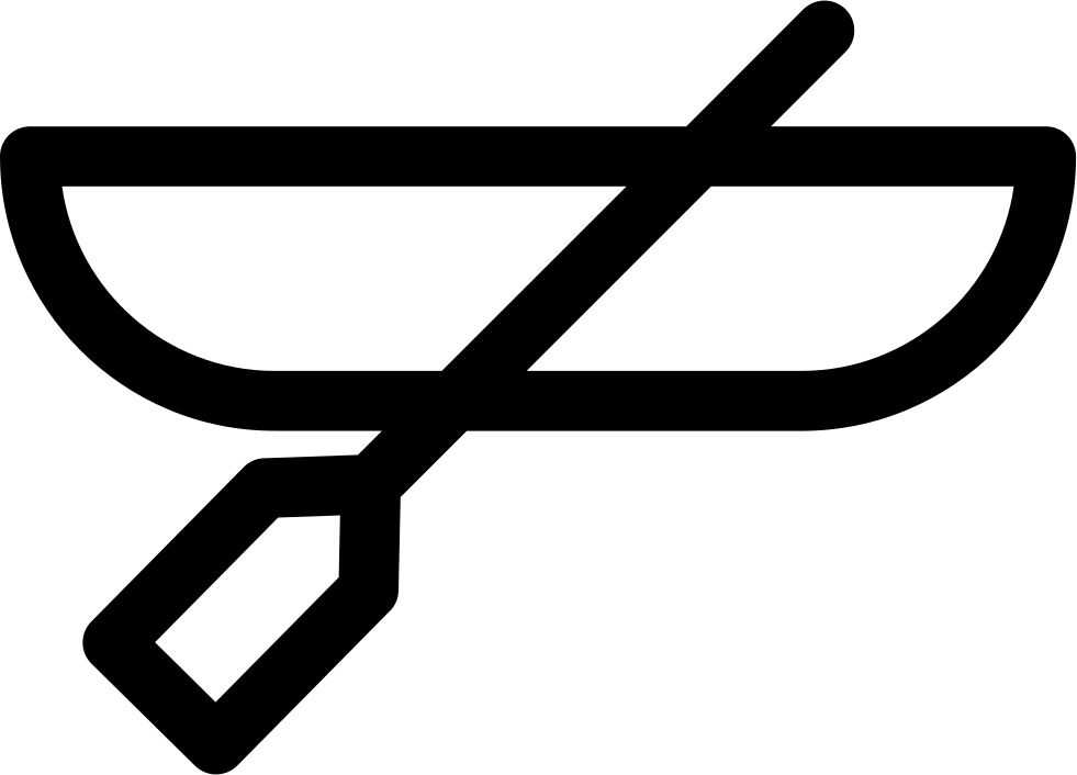 Black Canoe With Paddle Minimal Icon Transparent PNG Canoe Symbol