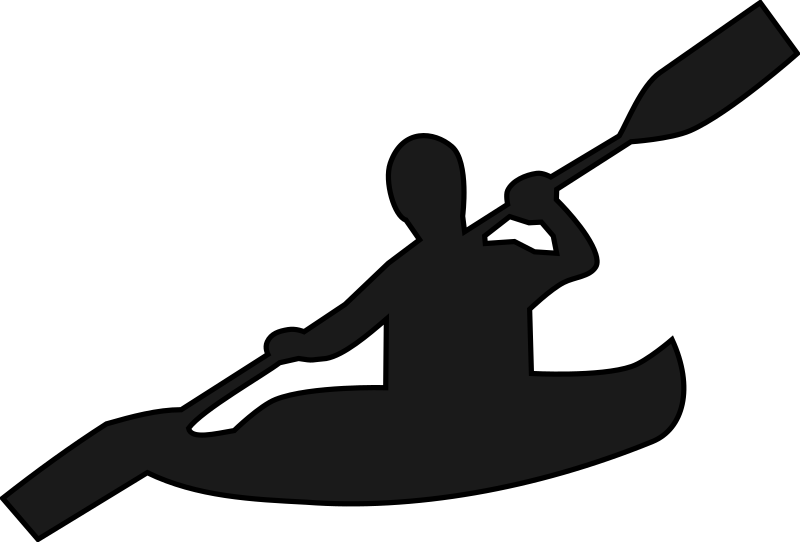 Black Silhouette Of Person Kayaking With Paddle PNG Kayak Silhouette