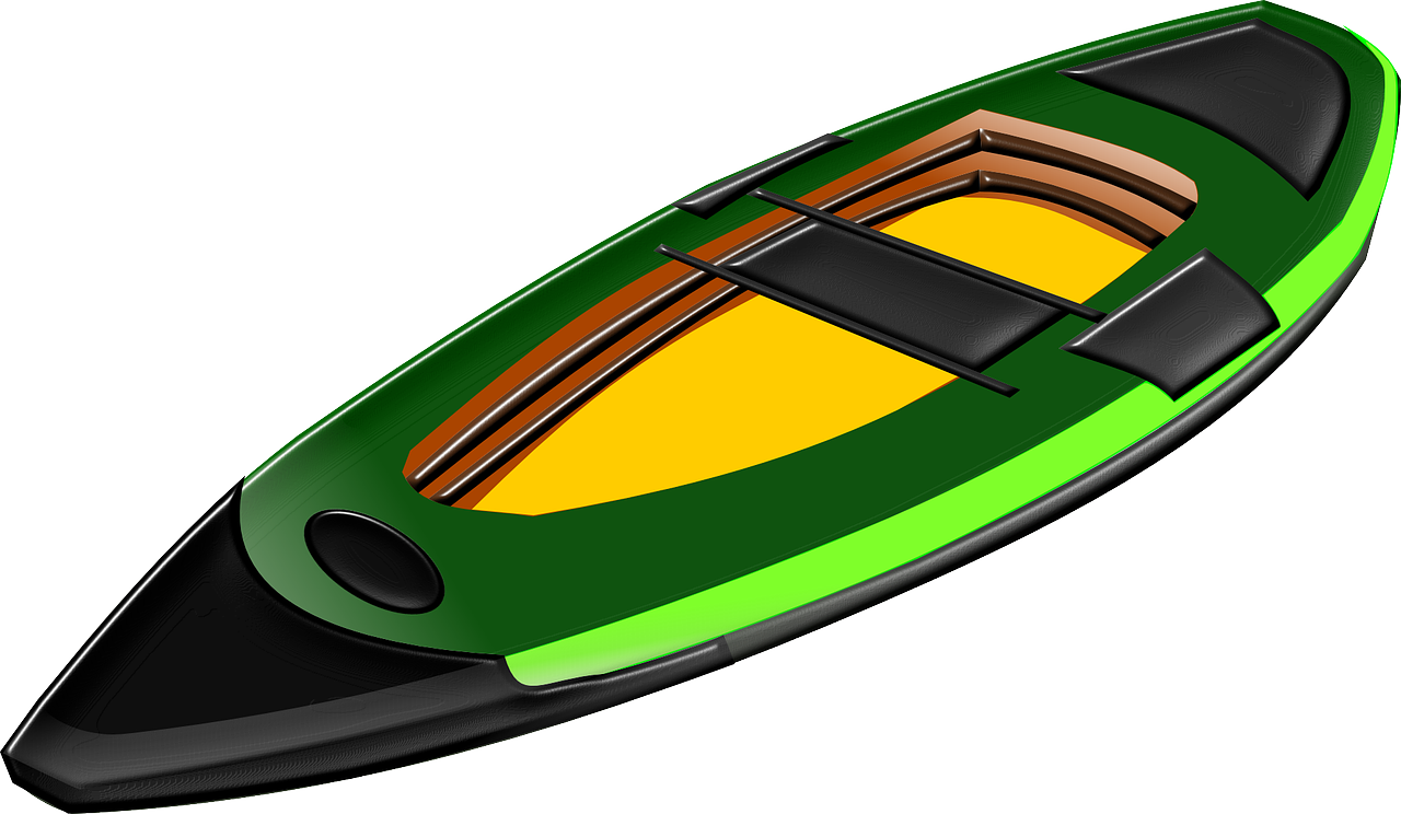 Green Black Inflatable Kayak With Yellow Seat Transparent PNG Kayak Image