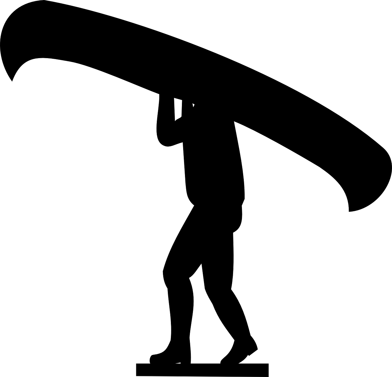 Person Carrying Canoe Overhead Silhouette PNG Outdoor Adventure Icon