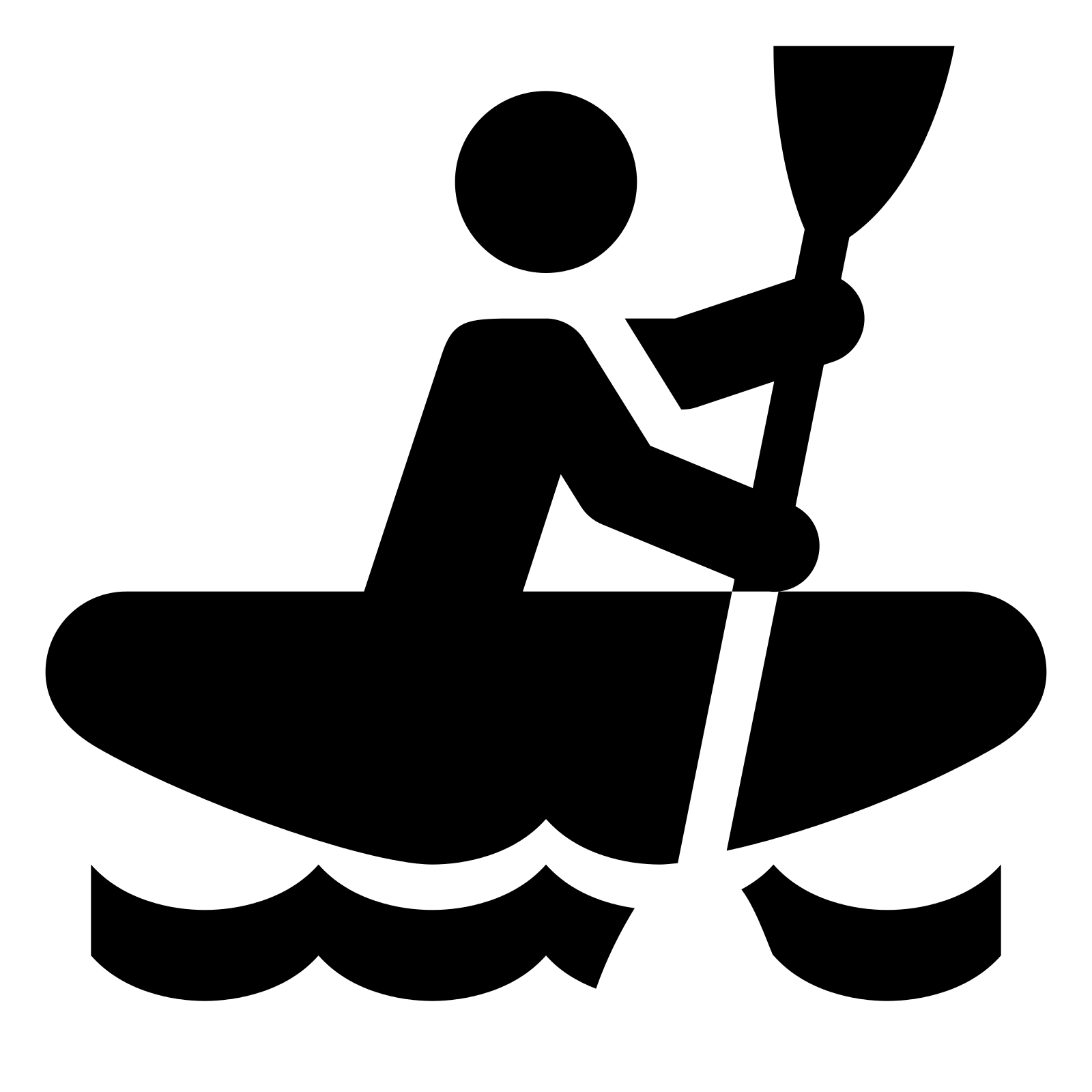 Person Kayaking In Long Narrow Canoe Icon Transparent PNG Kayak Symbol